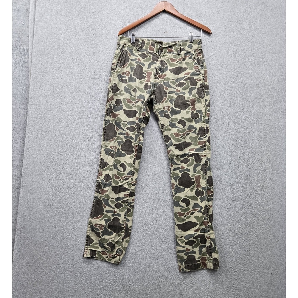 VINTAGE Obey Men Pants 30 Olive Chino Duck Camo Slim Streetwear Y2K 31" Inseam